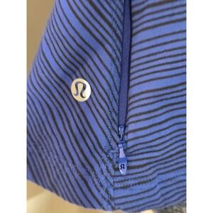Lululemon Swiftly Tech Long Sleeve Shirt Blue Black Striped Size 8 Running Top